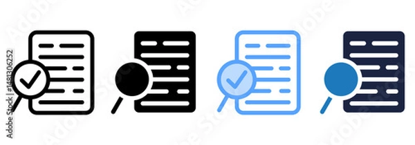 Obraz find document best multistyle icon sheet collection