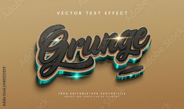 Fototapeta 3d Grunge Brown Editable Vector Text Effect. Suitable for Old Vintage Theme.