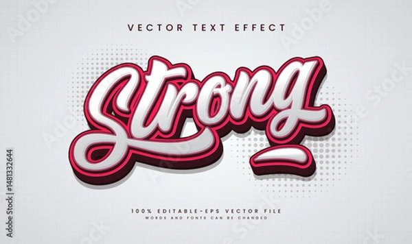Fototapeta 3d Elegant Red Strong Editable Vector Text Effect. Suitable for Promotion Concept.