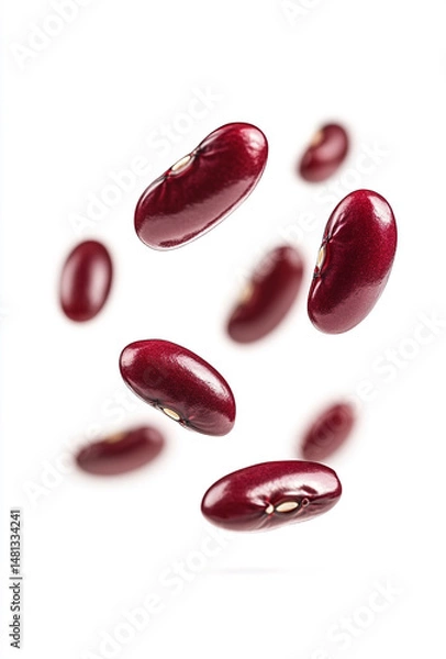 Obraz Weightless Red Beans on a White Surface