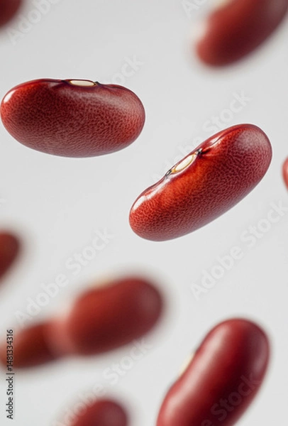 Obraz Dynamic Red Beans on Isolated Background