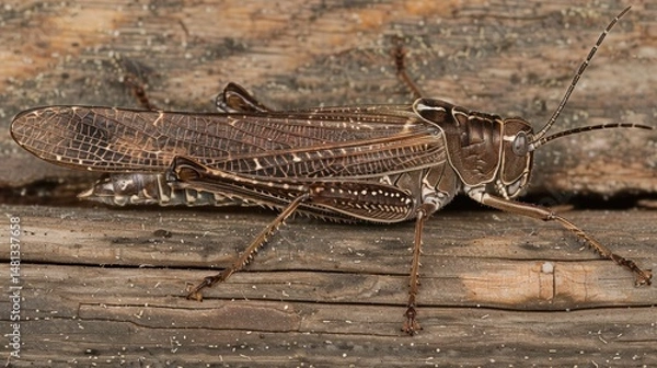 Obraz Brown grasshopper on wood (1)