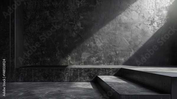 Obraz Dark, modern, concrete steps