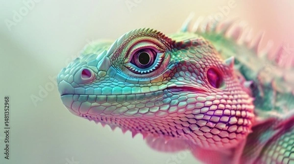 Obraz Vibrant Lizard Head Close-up