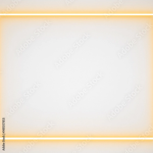 Fototapeta Soft amber glowing frame with clean white center. A balanced and elegant background for product presentations, branding, or modern design layouts.