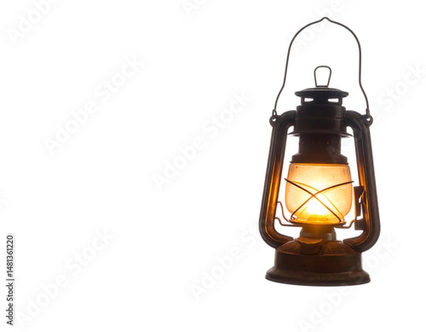 Fototapeta Vintage Kerosene Lamp With Warm Light