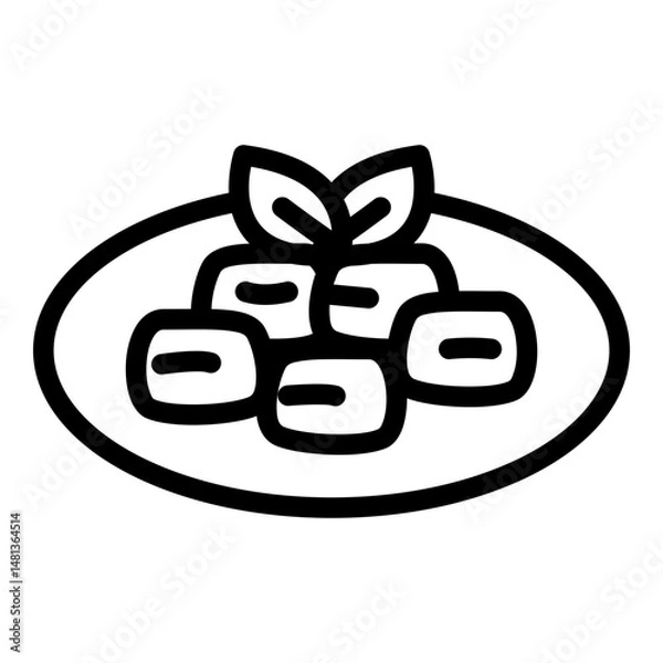 Obraz Rendang icon. Vector line icon	
