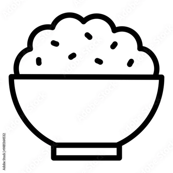 Obraz Rice icon. Vector line icon