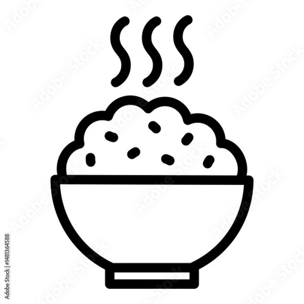 Obraz Rice icon. Vector line icon