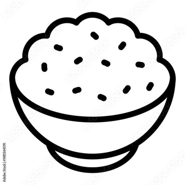 Obraz Rice icon. Vector line icon