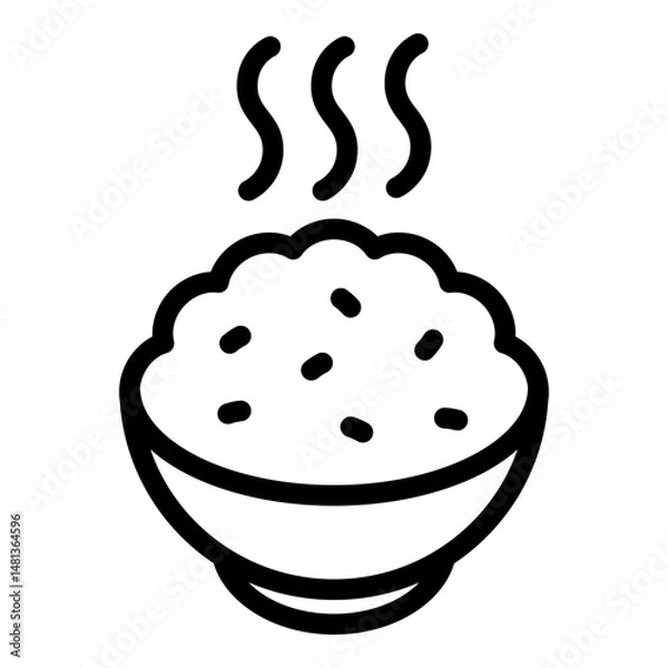 Obraz Rice icon. Vector line icon