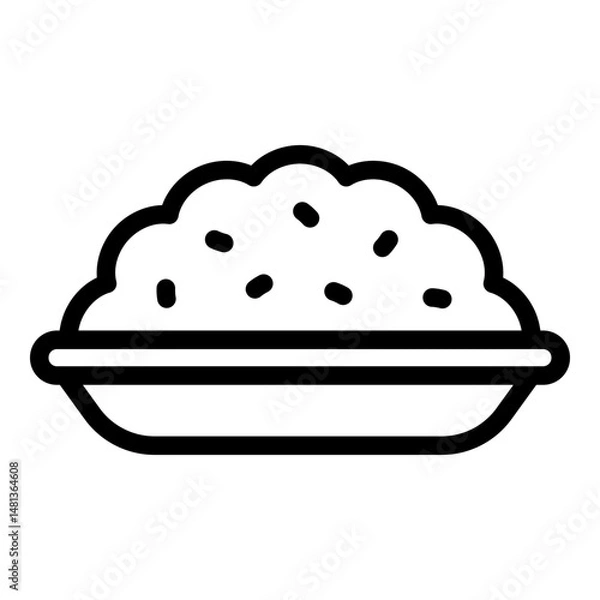 Obraz Rice icon. Vector line icon