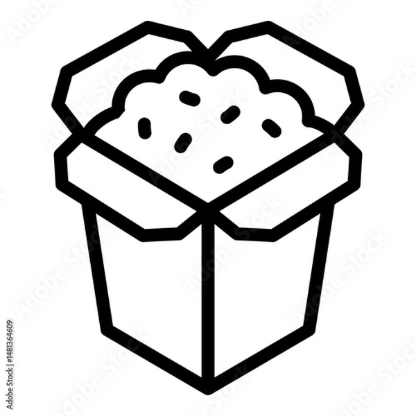 Obraz Rice box icon. Vector line icon