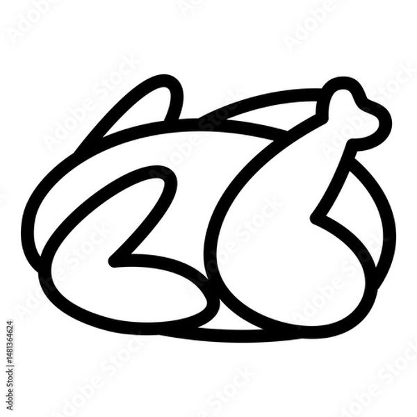 Obraz Roast chicken icon. Vector line icon	