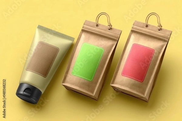 Fototapeta Product mockup showcase studio setting creative design minimalist environment front view branding concept