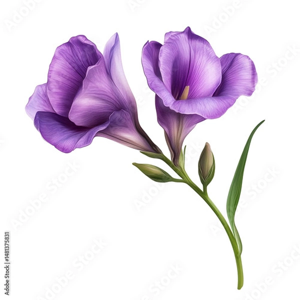 Obraz Freesia Flower in Soft Purple with Stem