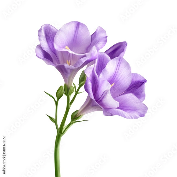 Obraz Delicate Purple Freesia with Fresh Green Stem