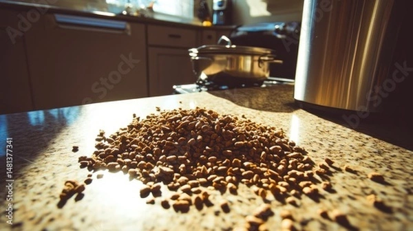 Obraz Pile of Seeds on Kitchen Counter