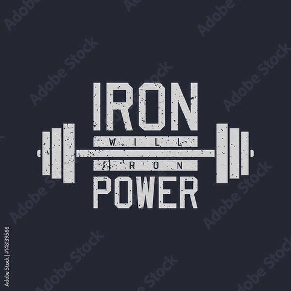 Obraz Gym slogan for t shirt print vector illustration