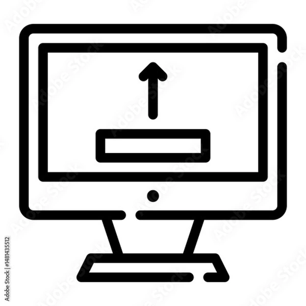 Fototapeta upload line icon