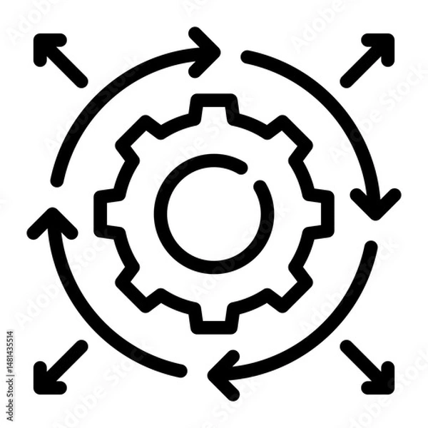 Fototapeta workflow line icon