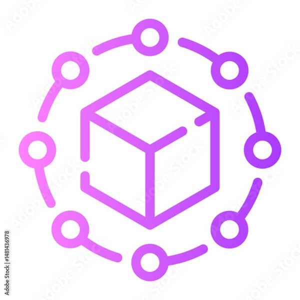 Fototapeta cube gradient icon