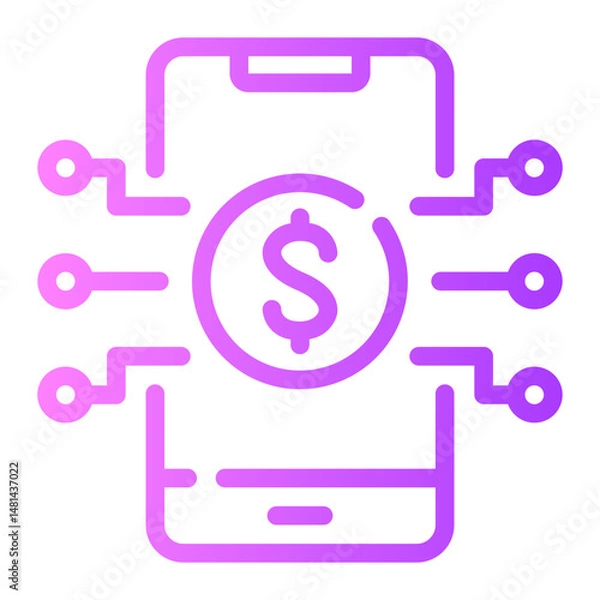 Fototapeta digital currency gradient icon