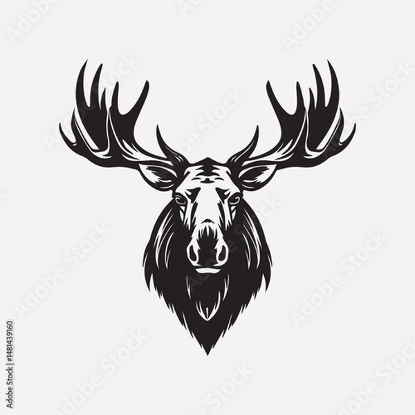 Fototapeta Moose flat old school illustration vector.