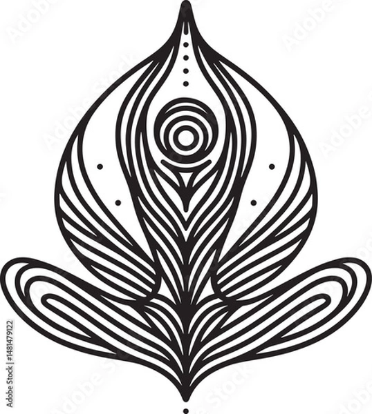 Fototapeta Hand drawn flower. Decorative element for design. Vector illustration..eps