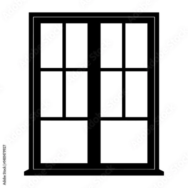Fototapeta Window silhouette minimalist black vector