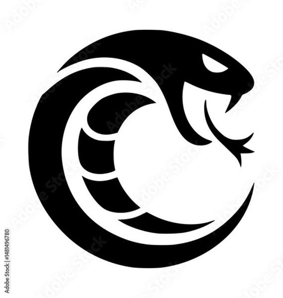 Obraz C Shape Cobra Snake Vector Logo