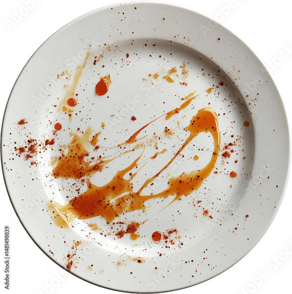 Obraz Empty Plate with Condiment Stains