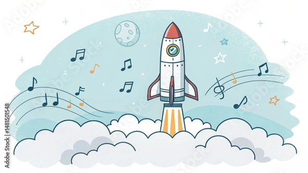 Fototapeta rocket in space