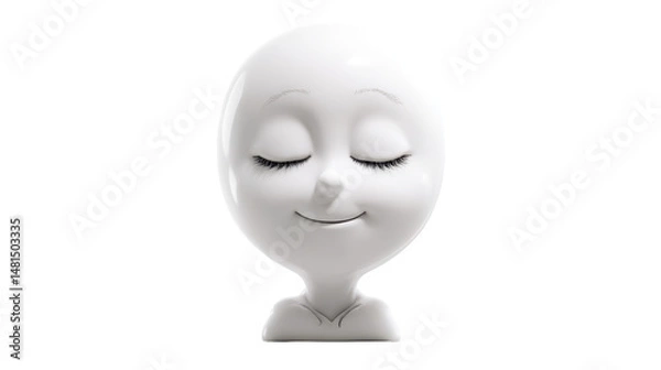 Obraz A minimalist character conveying serenity. transparent background