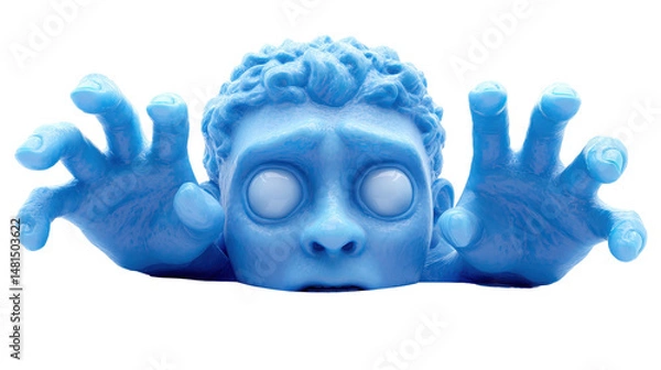 Obraz A blue artistic representation of a face. transparent background