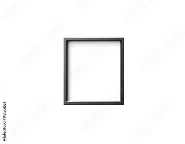 Fototapeta A simple black square picture frame with white center on transparent