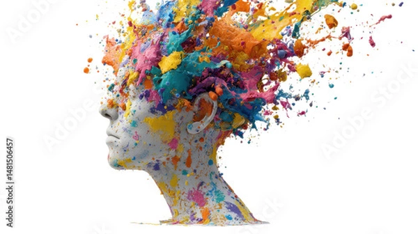 Obraz Creative expression through colorful explosion. transparent background