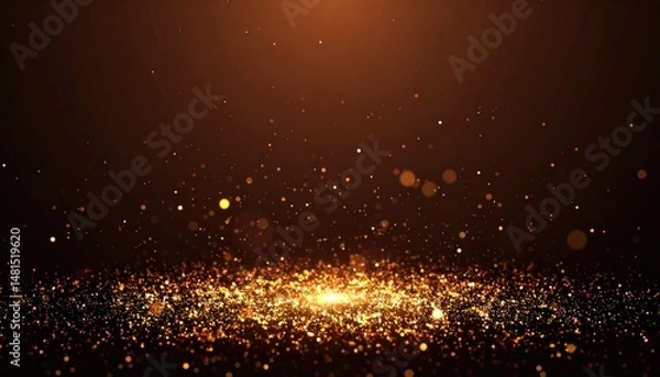 Obraz Particle dust field in cinematic orange twilight gradient