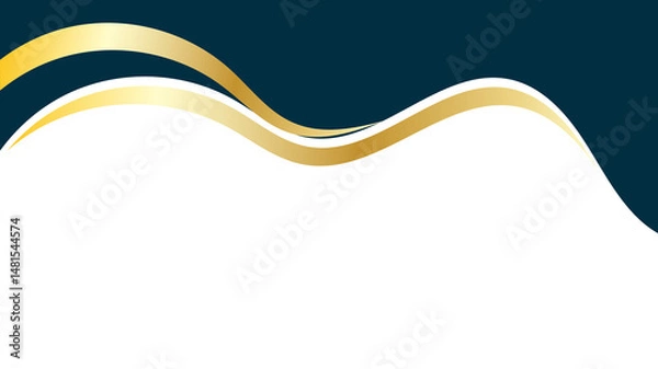 Obraz Abstract certificate background vector design with gold wave lines 
