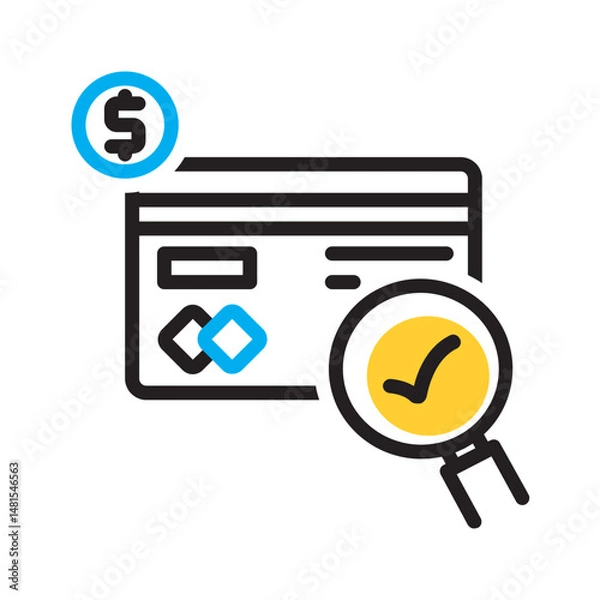 Fototapeta Vector multi color icon for Credit check