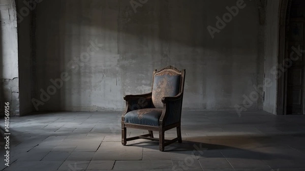 Fototapeta An empty chair symbolizing loneliness or isolation