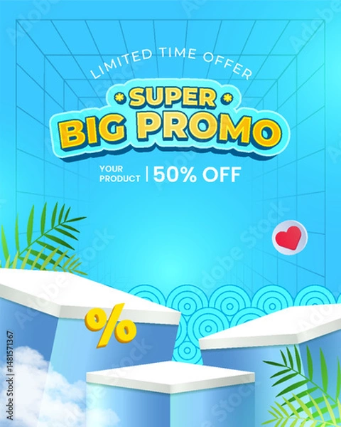 Obraz Discount promotion event banner template and social media post