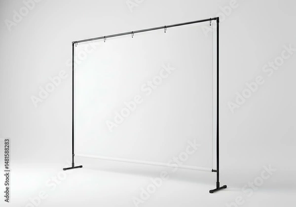 Fototapeta White Backdrop on Tripod Stand in Studio