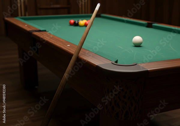 Fototapeta Billiard table in game room