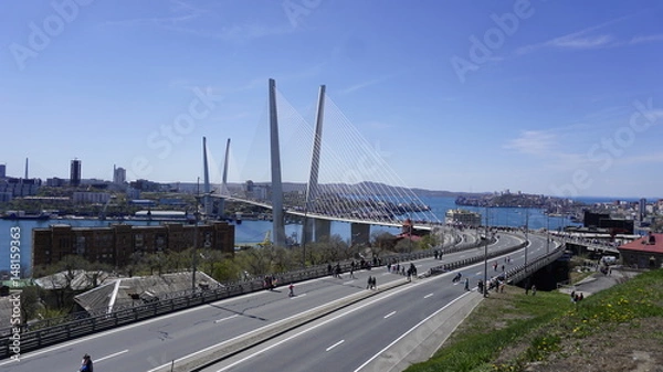 Obraz Мост. Бухта Золотой Рог. Владивосток. Приморский  край. Россия.