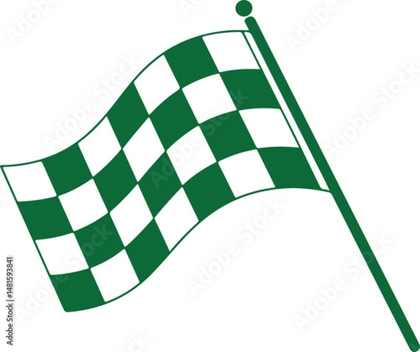 Fototapeta Racing single flag silhouette vector