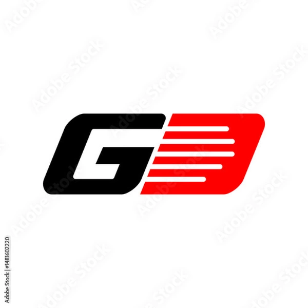 Fototapeta bold initial GD Letter logo graphic design vector concept illustrations