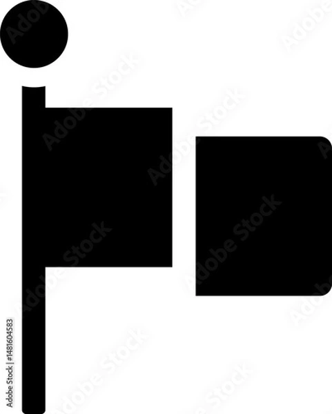 Fototapeta Rounded Filled Flag Iocn