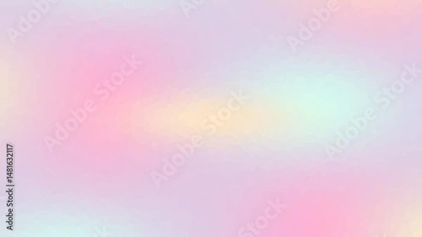 Fototapeta Soft pastel gradient background with smooth polygonal blur effect in pink, lavender, and mint tones for dreamy designs
