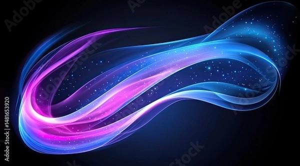 Fototapeta Abstract glowing curves